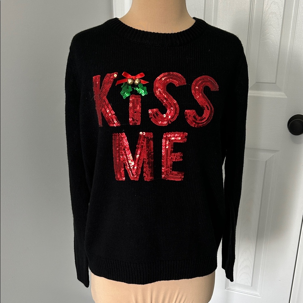 Faith & Zoe Kiss Me Ugly Christmas Sweater